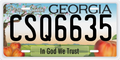 GA license plate CSQ6635