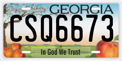 GA license plate CSQ6673