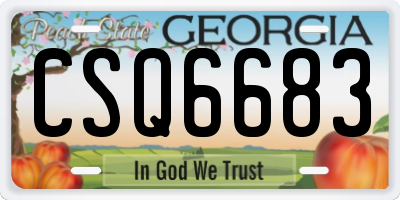 GA license plate CSQ6683