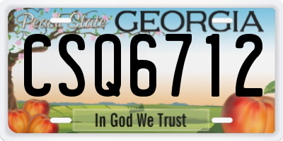 GA license plate CSQ6712
