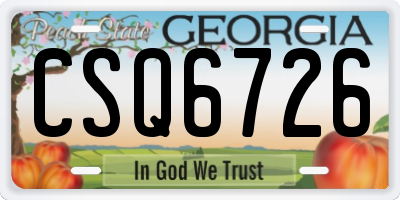 GA license plate CSQ6726