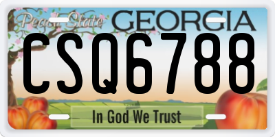 GA license plate CSQ6788