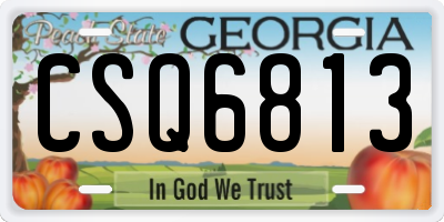 GA license plate CSQ6813