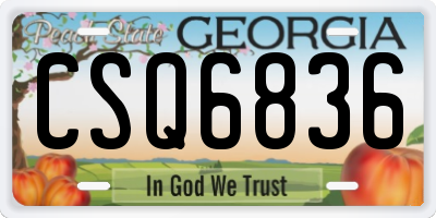 GA license plate CSQ6836