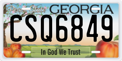 GA license plate CSQ6849