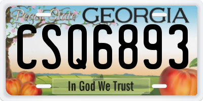 GA license plate CSQ6893