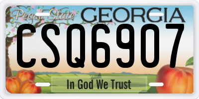 GA license plate CSQ6907
