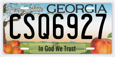GA license plate CSQ6927