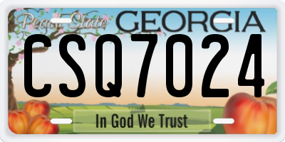 GA license plate CSQ7024