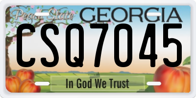 GA license plate CSQ7045