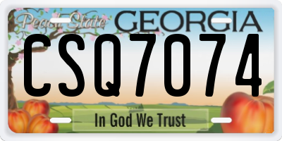 GA license plate CSQ7074