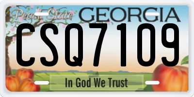 GA license plate CSQ7109