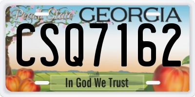 GA license plate CSQ7162