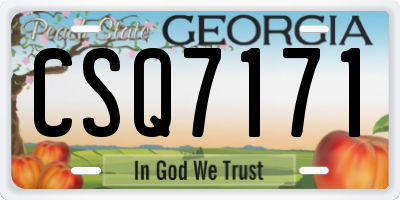 GA license plate CSQ7171