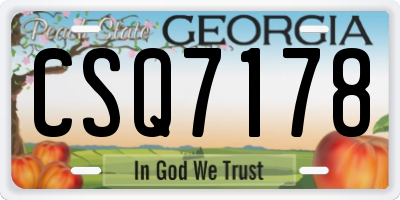 GA license plate CSQ7178