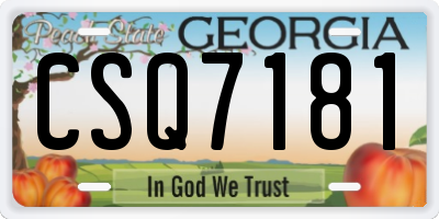 GA license plate CSQ7181