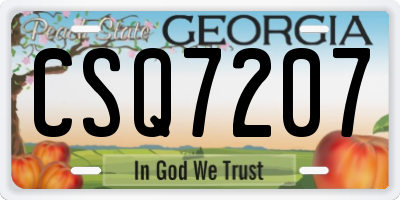 GA license plate CSQ7207