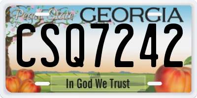 GA license plate CSQ7242