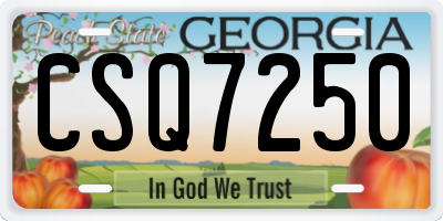 GA license plate CSQ7250