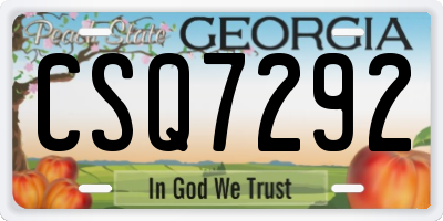 GA license plate CSQ7292