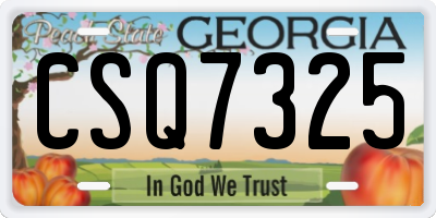 GA license plate CSQ7325