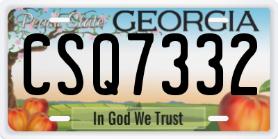 GA license plate CSQ7332