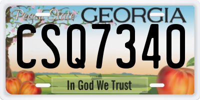 GA license plate CSQ7340