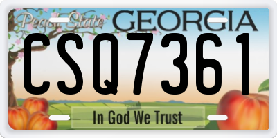GA license plate CSQ7361