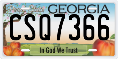 GA license plate CSQ7366