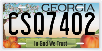 GA license plate CSQ7402