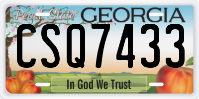 GA license plate CSQ7433