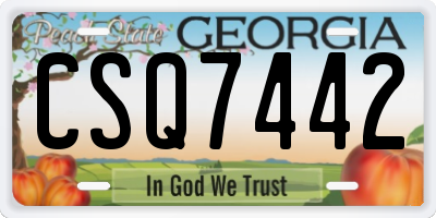 GA license plate CSQ7442