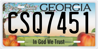 GA license plate CSQ7451