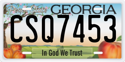 GA license plate CSQ7453