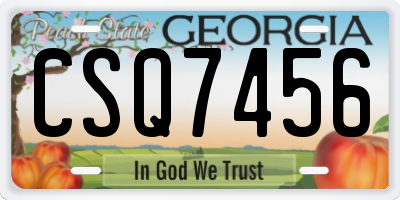 GA license plate CSQ7456