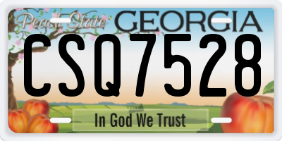 GA license plate CSQ7528