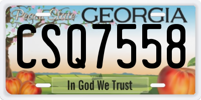 GA license plate CSQ7558