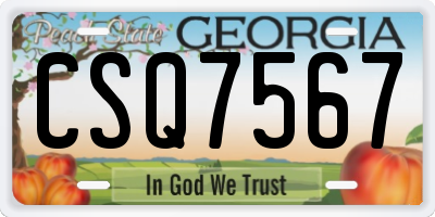 GA license plate CSQ7567