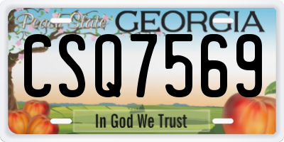 GA license plate CSQ7569