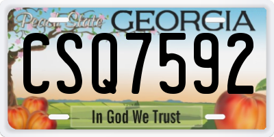 GA license plate CSQ7592