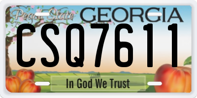 GA license plate CSQ7611