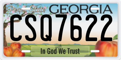 GA license plate CSQ7622