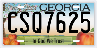 GA license plate CSQ7625