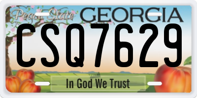 GA license plate CSQ7629