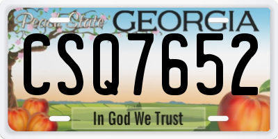 GA license plate CSQ7652