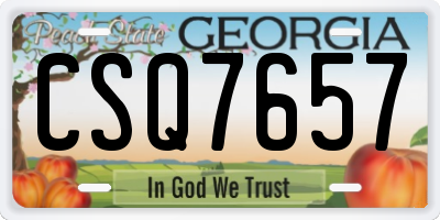 GA license plate CSQ7657
