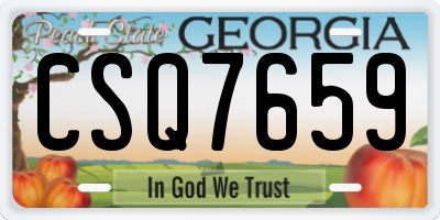 GA license plate CSQ7659