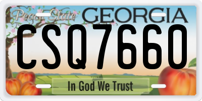 GA license plate CSQ7660