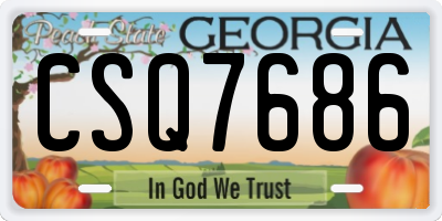 GA license plate CSQ7686