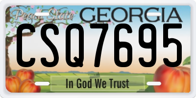 GA license plate CSQ7695